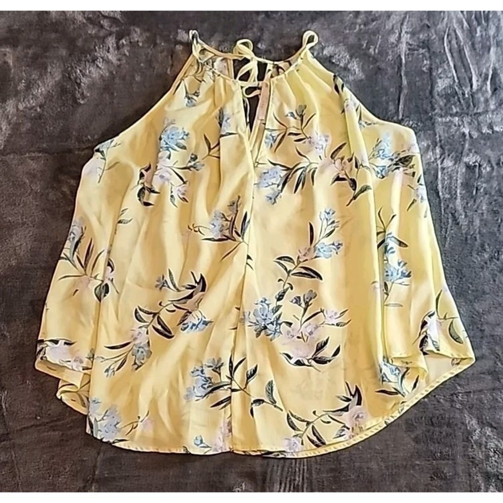 Lush‎ Womens Tie Back Yellow Floral Camisole Size Small
